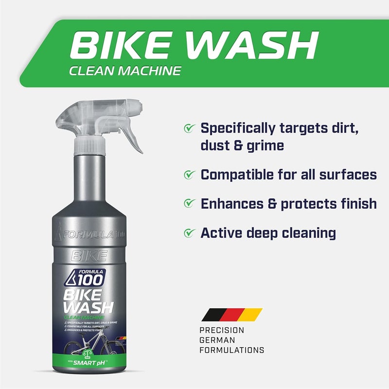 Formula 100 Clean Machine Bike Wash – For Cleaning Bicycles & Electric Bikes – No-Run Gel Formula Works on All Surfaces, Lifts Away Dirt & Grime - Image 1